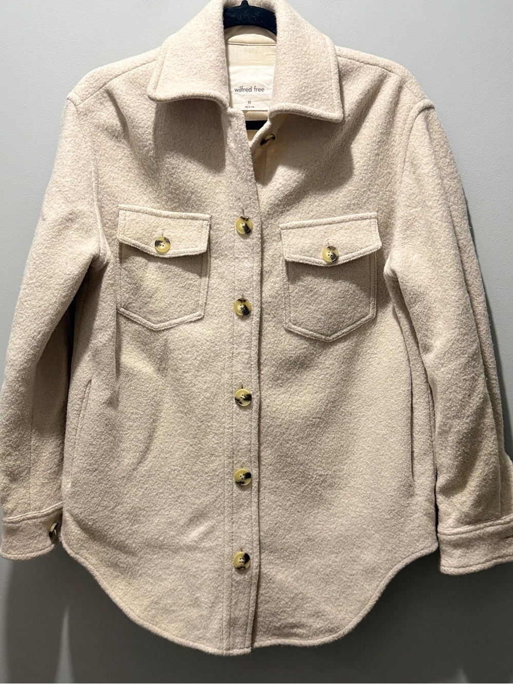 Aritzia Wilfred The Ganna Shirt Jacket Heathered Bone - Picture 2 of 6